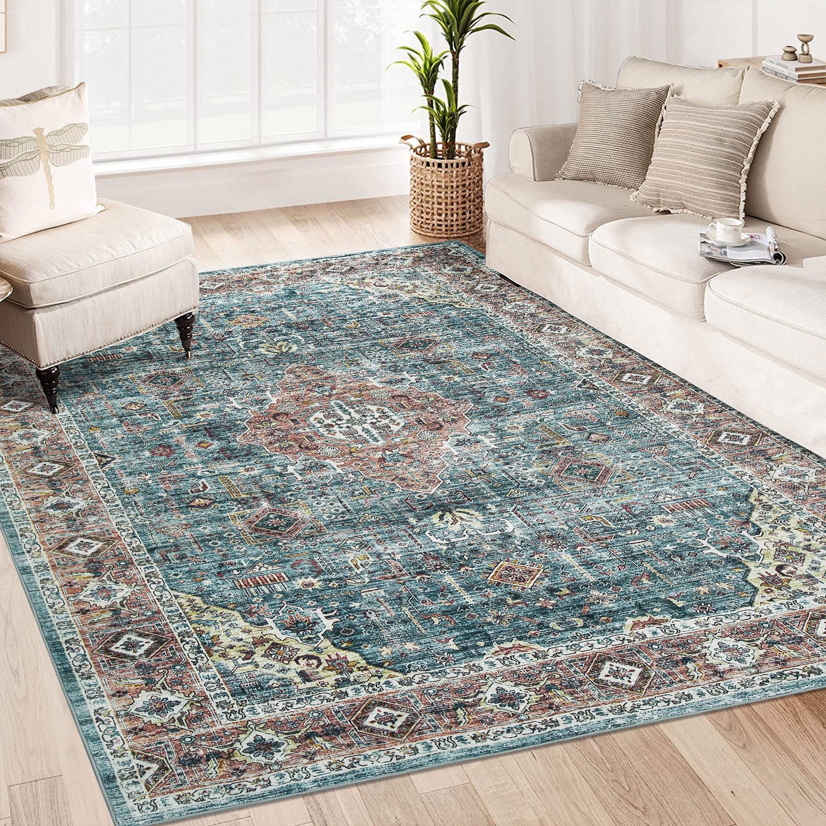 EastVita Area Rugs Carpets 9'*12' Area Rug Soft Persian Distressed