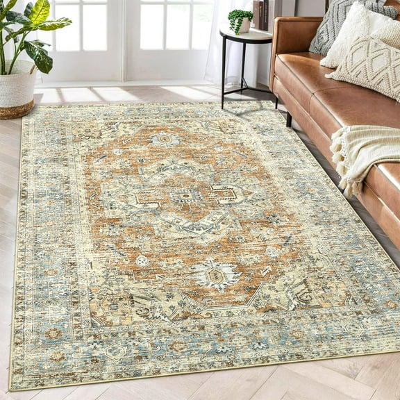 EastVita Area Rugs Carpets 980Gsm 100% Polyester Terry Velvet 200 Washed Folded Printed Carpet-Persia-Cross Sword Heart 0 5*7ft