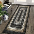 thumbnail image 1 of EastVita Area Rugs Carpets Braided Printed Runner Rug 2*6 Washable Boho Runner Rug Modern Rustic Geometric Rug Runner for Laundry Kitchen,Black black 2*6ft, 1 of 7