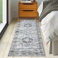thumbnail image 1 of EastVita Area Rugs Carpets Hallway Runner Rug 2*6 Anti-Skid Persian Distressed Mat Machine Washable Vintage Floral Boho Runners Bedsides Carpet for Laundry,Grey grey 2*6ft, 1 of 7