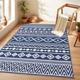 thumbnail image 1 of EastVita Area Rugs Carpets Washable Area Rug,Geometric Bohemian Living Room Rugs for Kitchen Bedroom blue 5*7ft, 1 of 7