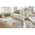 thumbnail image 1 of EastVita Area Rugs Carpets Washable Oriental Area Rug 5'*7' Boho Rugs for Living Room Soft Waterproof Floral Distressed Indoor Soft Foldable Floor Carpets,Yellow Red Yellow Red 5*7ft, 1 of 6