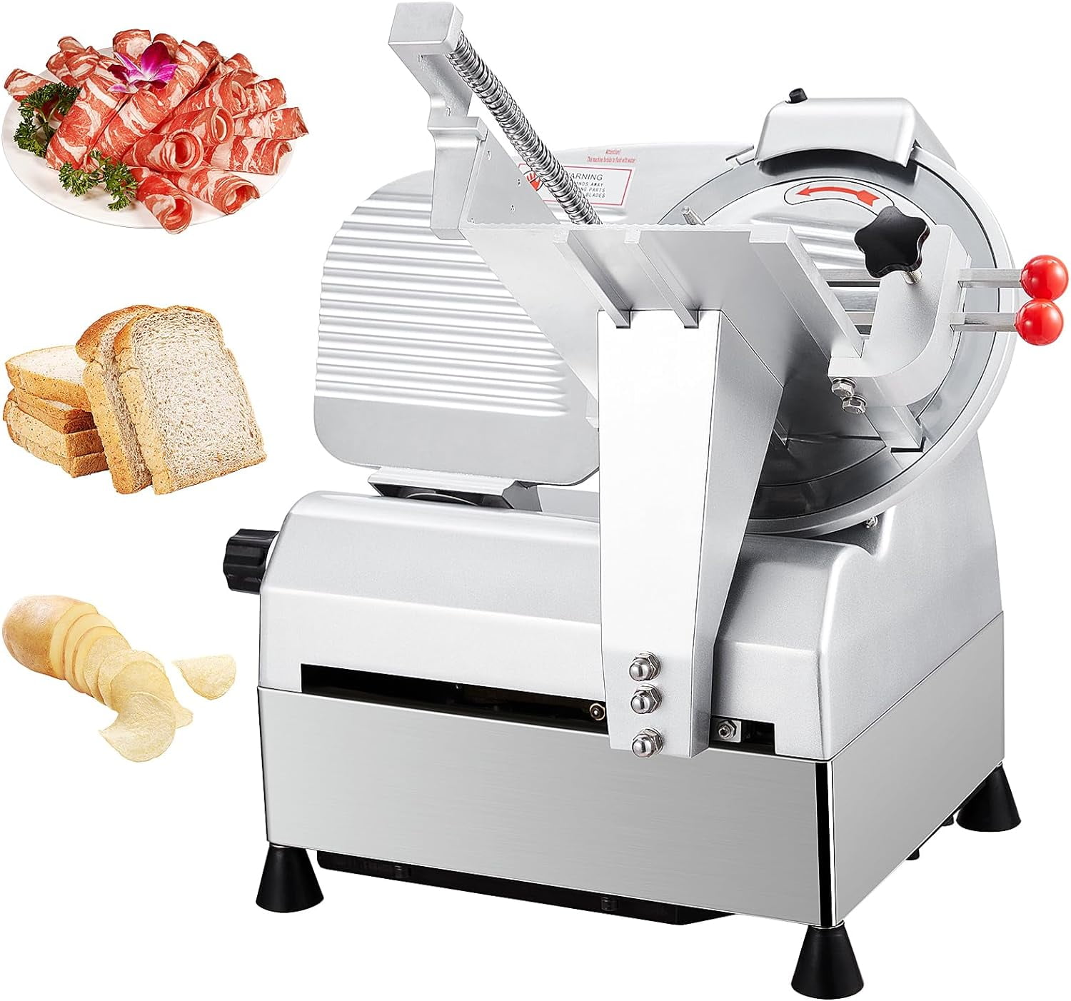 EastVita Automatic Meat Slicer, 800W Commercial Deli Slicer with 0-18mm ...