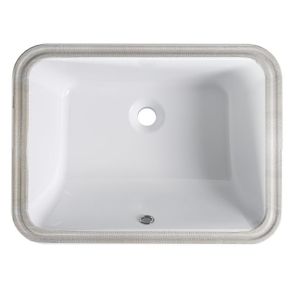 EastVita Bathroom Vessel Sink,Undermount Ceramic Lavatory Vanity Sink with Overflow,Rectangle Undercounter Basin