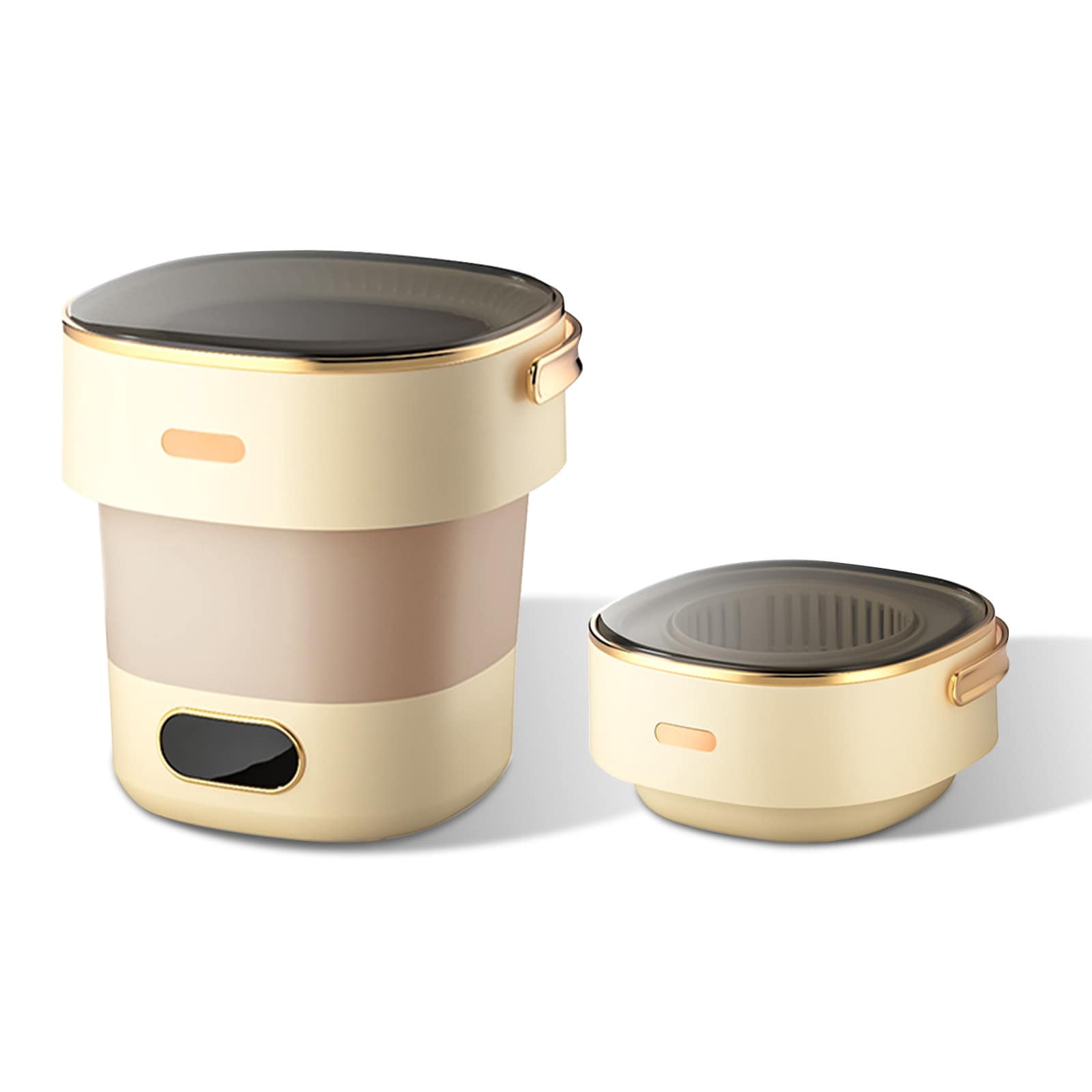 EastVita Beige 13L US Plug Portable Washing Machine-13L Foldable Mini Washer with with 4 Modes and Spin Basket Deep Cleaning of Underwear Clothes and Small Clothes for Apartments Dorm RV Travel