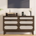 thumbnail image 1 of EastVita Brown 6 Rattan Drawer Dresser with USB Ports and Outlets Chests of Drawers Storage for Bedroom Living Room Hallway Bedside Dining Room, 1 of 8