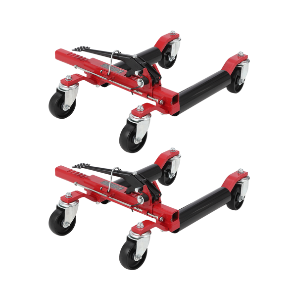 EastVita Car Wheel Dolly Jack Set of 2/4, Mechanical Wheel Dollies with Foot Pedal & Steel Rollers, Heavy Duty Vehicle Rollers Dolly with Twin Rollers & 4" Casters for Garage Repair, Vehicle Moving
