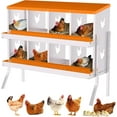 thumbnail image 1 of EastVita Chicken Nesting Boxes, 8-Hole Metal Nesting Boxes for Chickens, 2 Mounting Options for Egg Laying, Chicken Nesting Box with Roll Away Egg, with Large Holes, 1 of 7