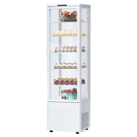 EastVita Commercial Cake Display Refrigerator,278L Single-Door Merchandiser with Wheel,LED Lighting,Countertop/Floor Refrigerator