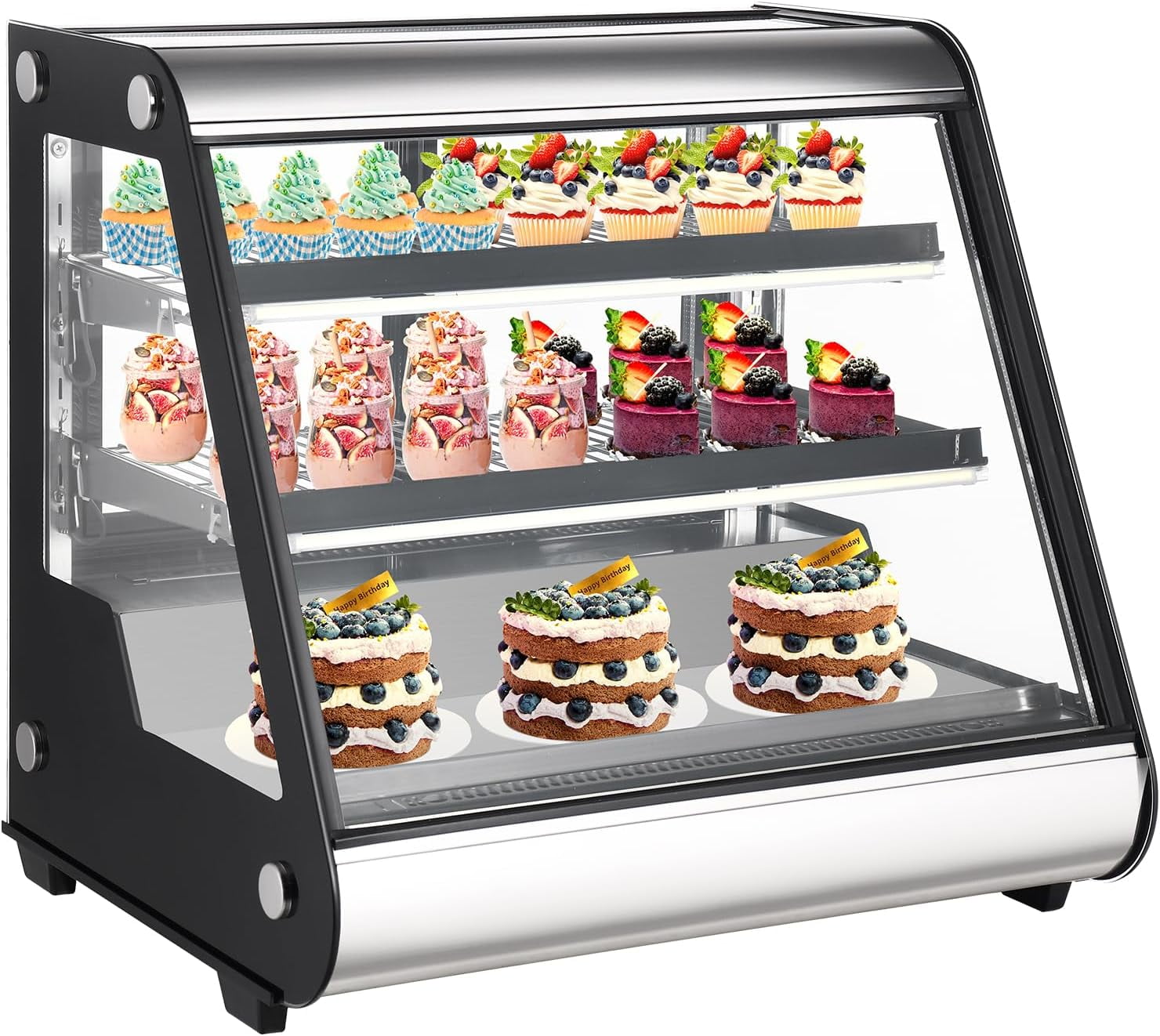 EastVita Commercial Fridge Display Refrigerator, 4.6 Cu.Ft./130L Countertop Refrigerator Display Case,Cake Display Refrigerator