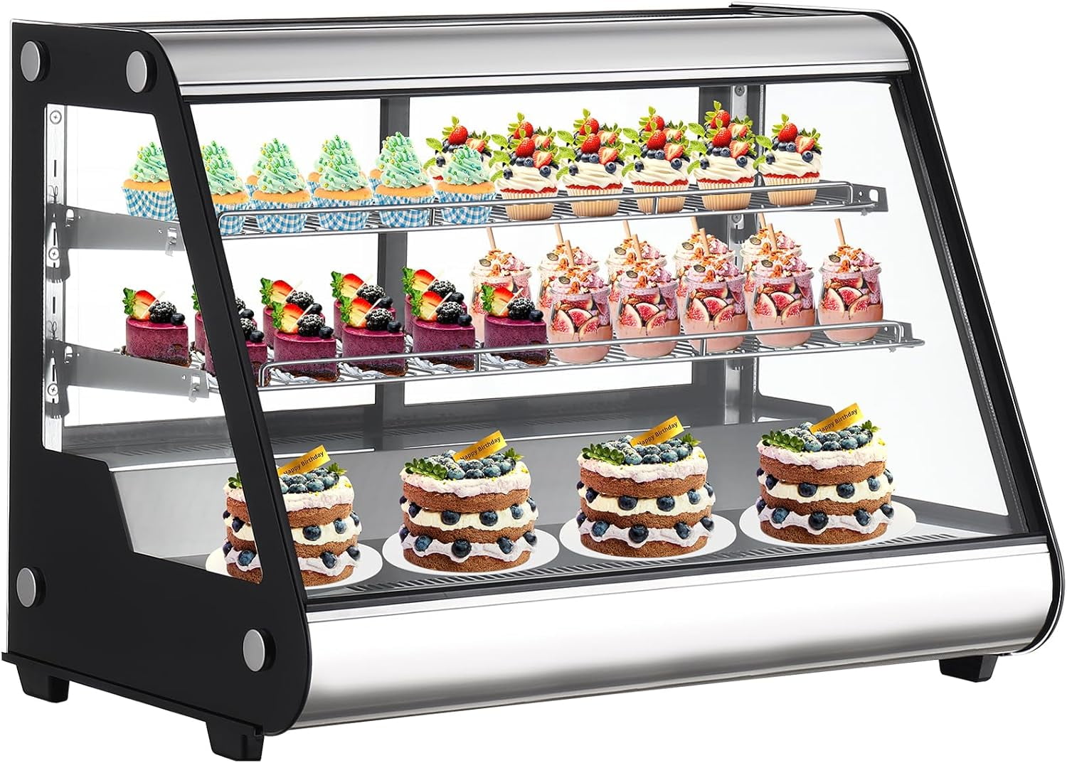 EastVita Commercial Fridge Display Refrigerator, 4.6 Cu.Ft./130L Countertop Refrigerator Display Case,Cake Display Refrigerator
