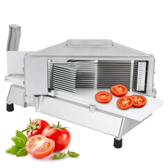 EastVita Commercial Heavy Duty Tomato Slicer 3/16" Tomato Cutter with Built-In Cutting Board for Home or Restaurant