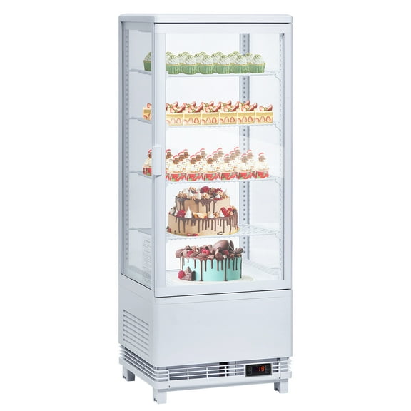 EastVita Commercial Refrigerator Display Case 98L,Single-Door Pastry Display Fridge with LED Lighting,Bakery Display Refrigerator