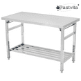 thumbnail image 1 of EastVita Commercial Worktable, 24 x 47 Inch Stainless Steel Prep Table for Kitchen Restaurant 2 Layer Side Table, 1 of 7