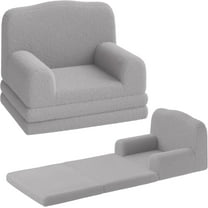 EastVita Couch, 2-in-1 Comfy Toddler Couch Fold Out, Convertible Sofa to Lounger Foam Kids Chair with Soft Sherpa