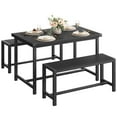 thumbnail image 1 of EastVita Dining Table Set for 4, Kitchen Table with Benches, Rectangular Dining Room Table Set with Sturdy Benches, 3 Piece Kitchen Table Set, 1 of 7