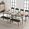 thumbnail image 1 of EastVita Dining Table Set for 4, Kitchen Table with Upholstered Bench and 2 Chairs, Kitchen Table and Chairs Set, 1 of 7