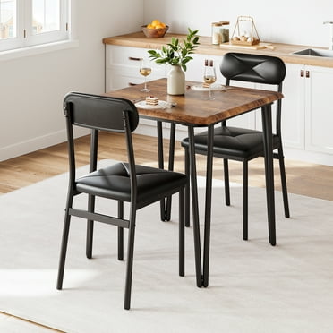 EastVita Dining Table for 2, Small Square kitchen Dinner Table Set for 2,Space Saving Wood Modern Dinette With Upholstered,Dining Room Furniture