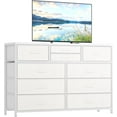 thumbnail image 1 of EastVita Dresser for Bedroom TV Stand for 55” TV,Entertainment Center Storage Organizer with 10 Drawers,Living Room,White, 1 of 8