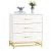 EastVita Dresser for Bedroom with 3 Drawer, Modern Dressers Chest of Drawers, with Wide Drawers and Metal Handles, Wood Dressers
