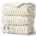 thumbnail image 1 of EastVita Electric Blanket Queen Heated Blanket Dual Control Cozy Faux Rabbit Fur with 4 Heating Levels and 10H Auto Off Over-Heat Protection Machine Washable ETL Certification Beige 84x90 Inch, 1 of 8