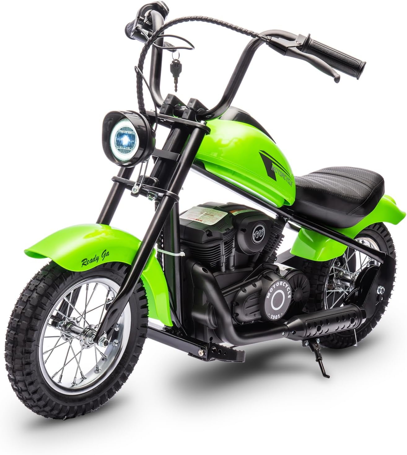 EastVita Electric Ride on Motorcycle for Kids, 24V 250W Kids Electric Dirt Bike, Two Speed 14MPH with Led Lights, Leather Seat, Rear Brake, Electric Motorbike Ride on Car