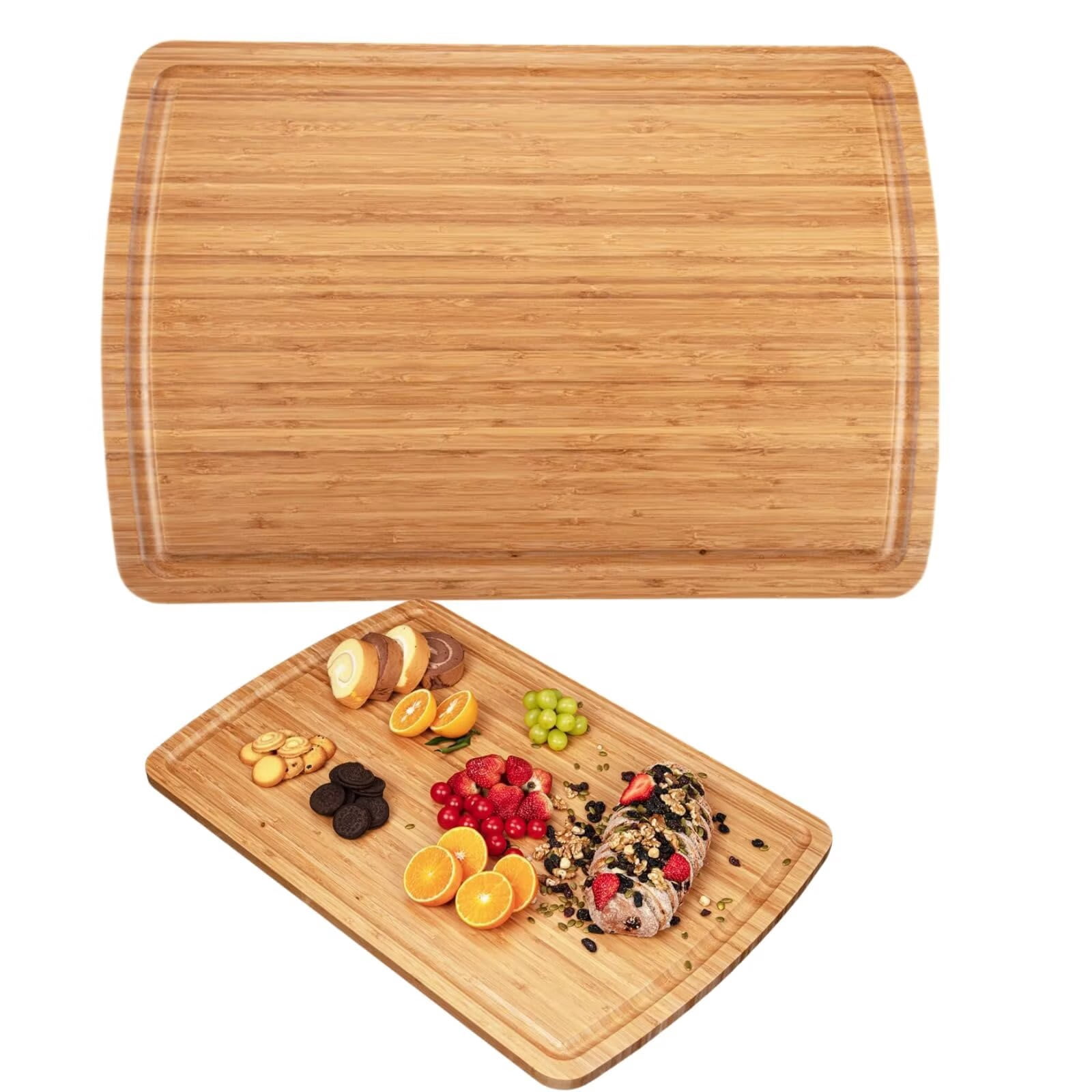 EastVita Extra Large Bamboo Cutting Boards for Kitchen 30 x 20 Inch Wooden Chopping Board with Juice Groove Reversible Butcher Block Cutting Board Carving Board for Meat Turkey Veggies