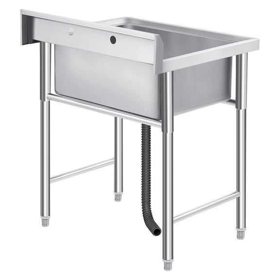 EastVita Gaomon Stainless Steel Sink, Commercial Kitchen Prep & Utility Sink Free Standing Single Bowl