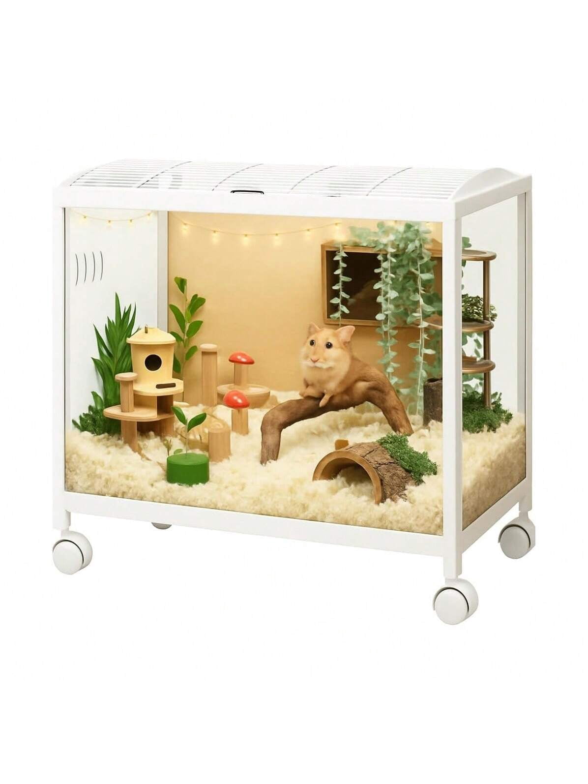 EastVita Hamster Cage 360 Celsius Viewing Transparent Hamster Habitats ...