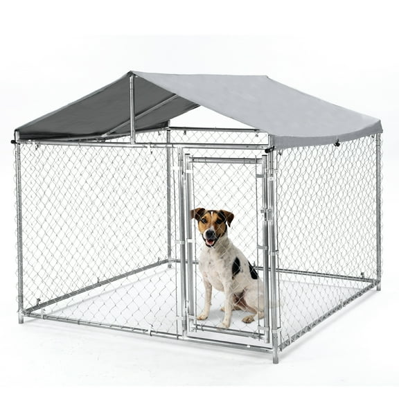 EastVita Heavy Duty Dog Crate with Pointed Roof,79"x79"x70" Indestructible Large Indoor Kennel,Removable Trays,Chew Proof Metal Pet Cage