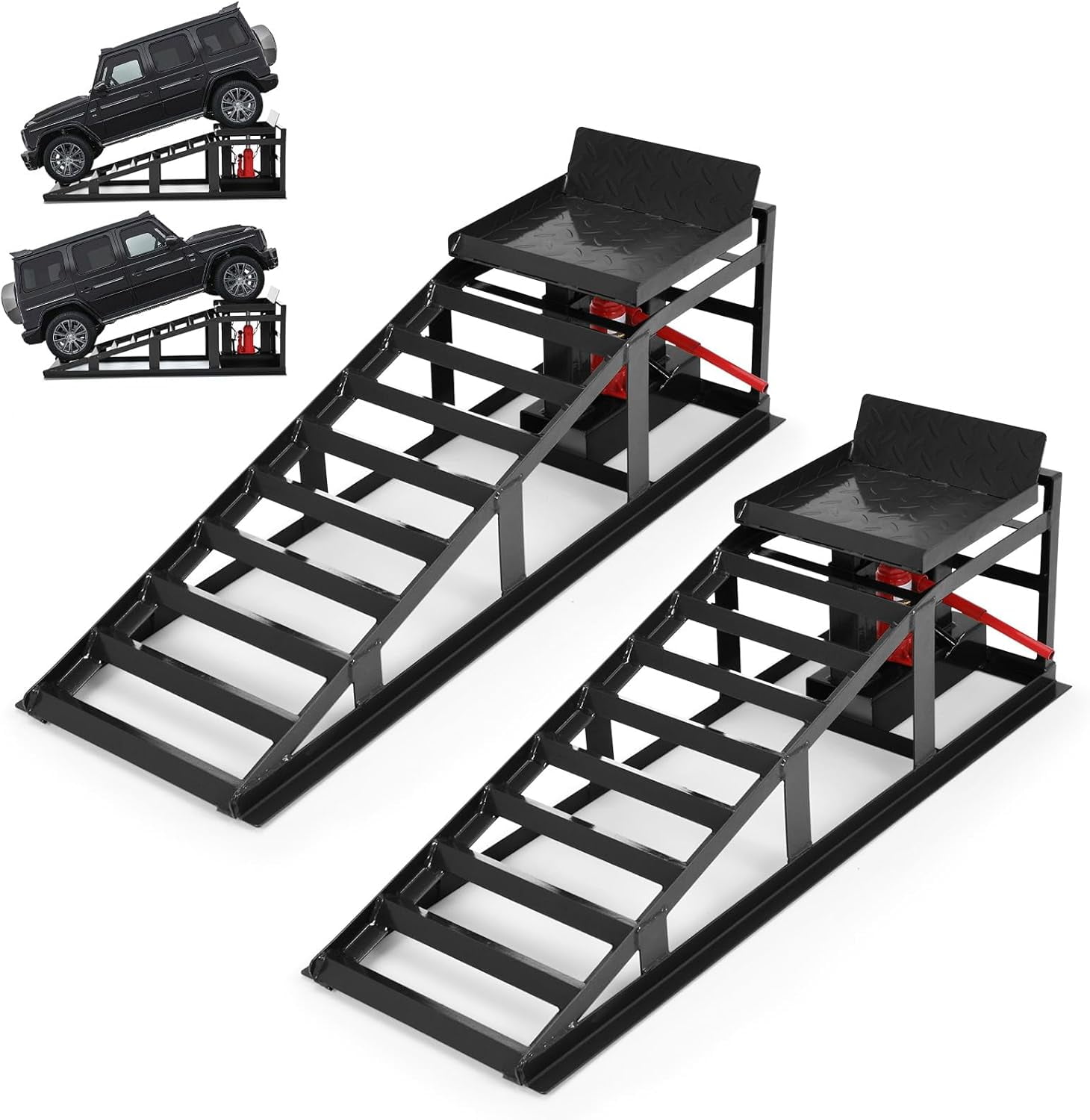 EastVita Heavy Duty Hydraulic Car Ramps, 5T 11000lbs Capacity (2 Pack ...