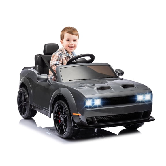 EastVita Kids Electric Car Licensed Dodge Challenger Ride on Car 12V Electric Vehicles Battery Powered with Remote Control, LED Lights, Bluetooth, MP3