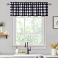 thumbnail image 1 of EastVita Kitchen Window Tiered Curtains Buffalo Check Pattern Soft Waterproof Cafe Curtains Farmhouse Check Half Curtain Set Bathroom 56"W X 15"L Grey/White Set Of 2, 1 of 8