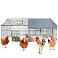 thumbnail image 1 of EastVita Large Metal Chicken Coop,86" L x 40" W Portable Chicken Run with Waterproof Cover Chicken Coop Run,Backyard Farm Poultry Fence Pet Playpen for Rabbit,Duck,Chinchillas grey, 1 of 6