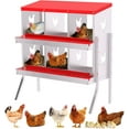 thumbnail image 1 of EastVita Nesting Boxes for Chickens, 6 Compartment Chicken Nesting Box, Metal Chicken Laying Boxes with Perch, Secure Lid, Versatile Wall Mount or Free Standing for Hens, 1 of 7