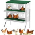 thumbnail image 1 of EastVita Nesting Boxes for Chickens, 6 Compartment Chicken Nesting Box, Metal Chicken Laying Boxes with Perch, Secure Lid, Versatile Wall Mount or Free Standing for Hens, 1 of 7