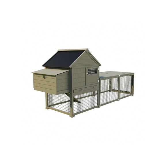 EastVita Outdoor Chicken Coop Wooden Chicken Coop For 3-5 Chickens 109in Chicken Coop With Run Chicken Coop With Waterproof Roof Nesting Box Pull Out Trays And Ramp