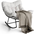 thumbnail image 1 of EastVita Outdoor Rattan Egg-Shaped Rocking Chair White, 1 of 7