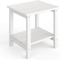 thumbnail image 1 of EastVita Outdoor Side Table 18 X 15 Inch Hdpe 2-Tier Patio Side Tables For Outside For Patio Pool Deck Indoor Backyard White, 1 of 6