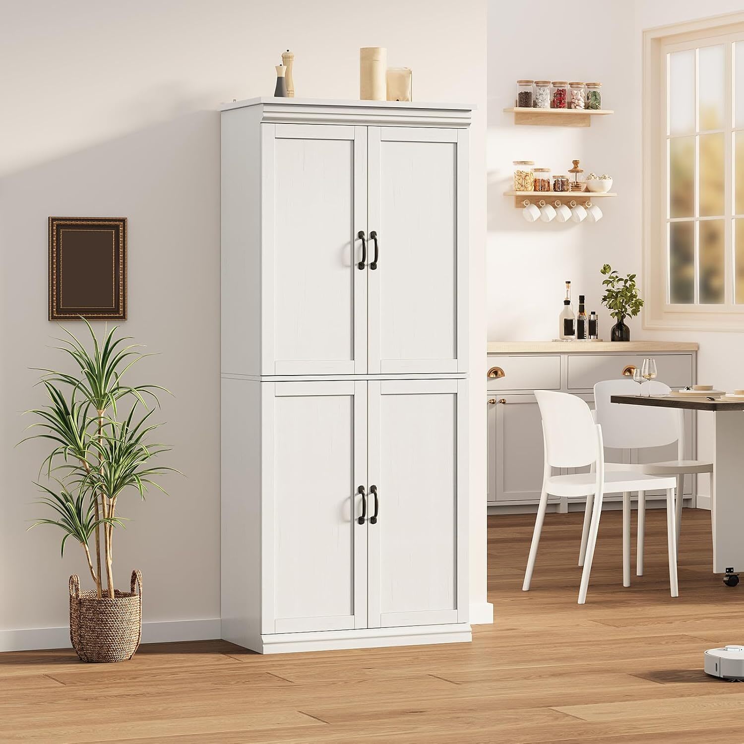 EastVita Pantry Cabinet 70 In Tall Kitchen Pantry Storage Cabinet with ...