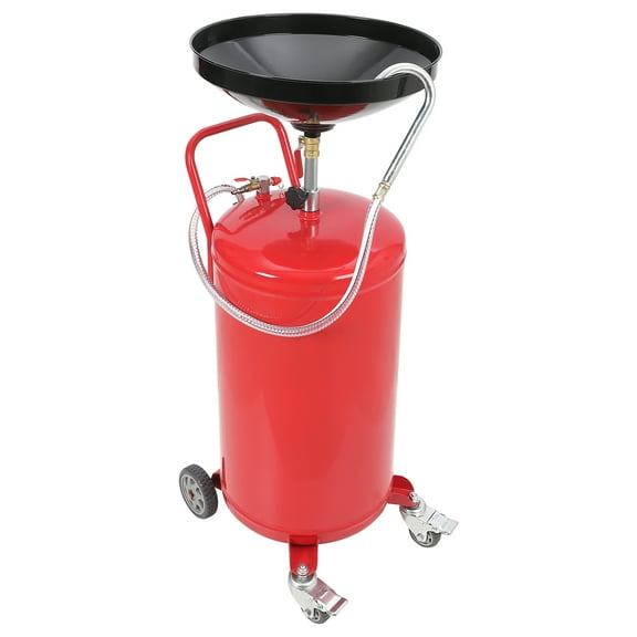 EastVita Portable Fee Oil Drain，20 Gallon Waste Oil Container for Steel Oil Change Pan with Brake Wheels, Liquid Level Indicator Tube, Oil Cart for Oil Drain, Funnel Drain