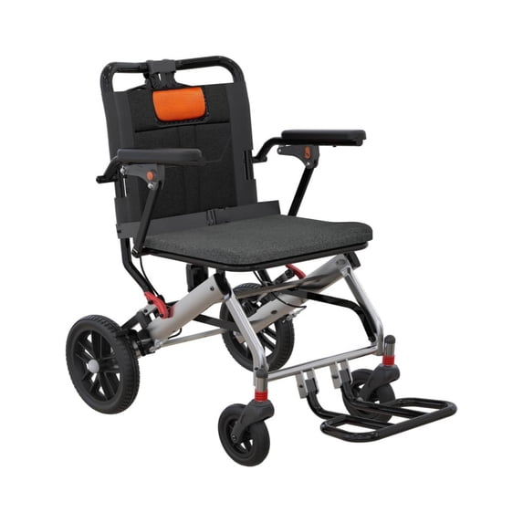 EastVita Portable Folding Wheelchair Travel Wheelchair with Handbrake Ultra-Light Wheelchair