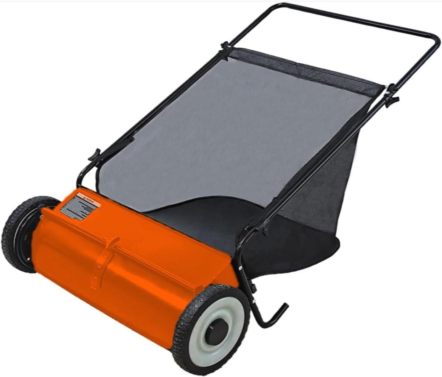 EastVita Push Lawn Sweeper 26-Inch Width Enhanced 4-Brush System 7 CuFt Hopper Capacity Heavy Duty Steel Frame for Yard and Leaves Garden Cleanup