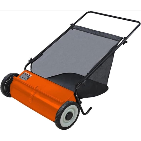 EastVita Push Lawn Sweeper 26-Inch Width Enhanced 4-Brush System 7 CuFt Hopper Capacity Heavy Duty Steel Frame for Yard and Leaves Garden Cleanup