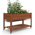 thumbnail image 1 of EastVita Raised Garden Bed with Legs & Wheels 48x24x30 Inch Outdoor Planter Box with Waterproof Liner & Storage Shelf for Patio Deck Balcony Backyard, 1 of 7