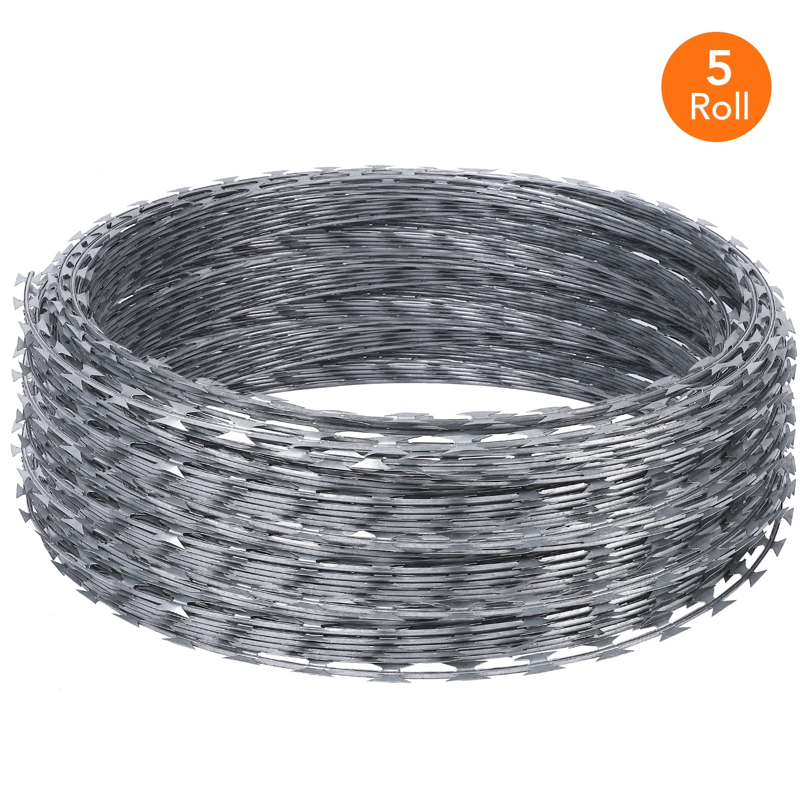 EastVita Razor Wires, 500ft Galvanized Ribbon Barbed Wire, Razor Fence ...