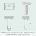 thumbnail image 1 of EastVita Rectangular Pedestal Sink 26 Inch by 21 Inch White Ceramic with Overflow and One Faucet Hole, 1 of 8