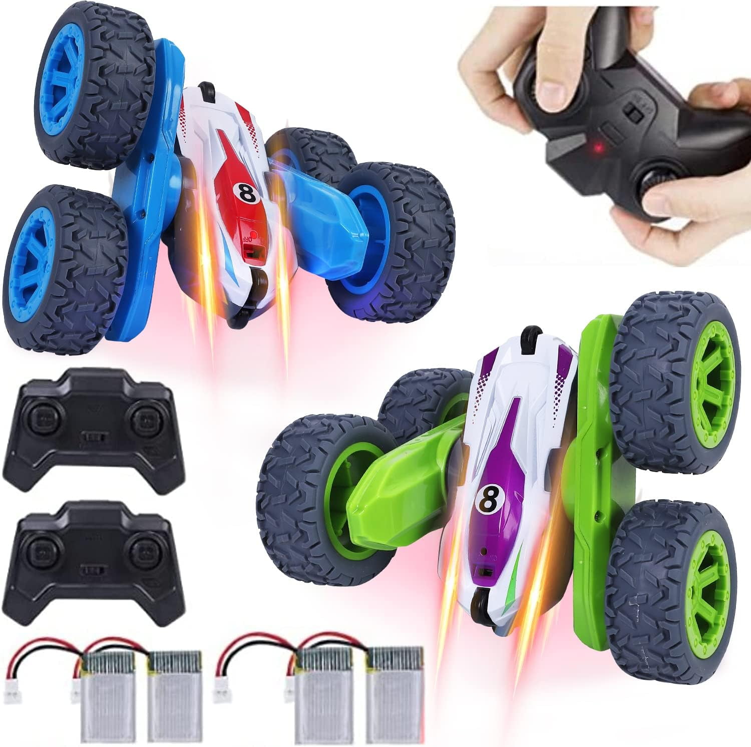 EastVita Remote Control Car, 2Pack Double Side RC Stunt Car, 360 Filps ...