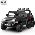 thumbnail image 1 of EastVita Ride on Car with 6 EVA Wheels&4WD, 24V Battery Powered Electric Car for Ages 3-6 Kids, Electric Vehicle with Remote Control, 4 motors, 3 Speeds, Music, Red black, 1 of 7