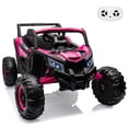 thumbnail image 1 of EastVita Ride on UTV Car, 24V Battery Powerd Electric Off-Road UTV Car w/Remote Control, 200W Motor, Spring Suspension, Music, LED Lights, Ride on Car Rose Red, 1 of 7